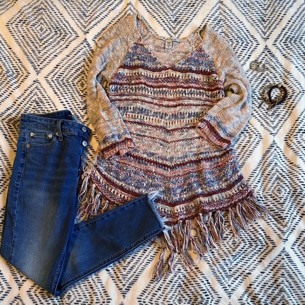 AMERICAN RAG Fringe Sweater